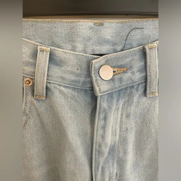 Miou Muse Light Wash Denim Wide Legged Jeans - Picture 5 of 6